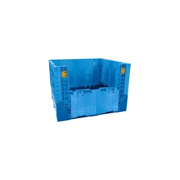 Buckhorn BN4845342023000 Folding Bulk Shipping Container - 48"L x 45"W x 34"H, 2500 Lb. Cap. Blue